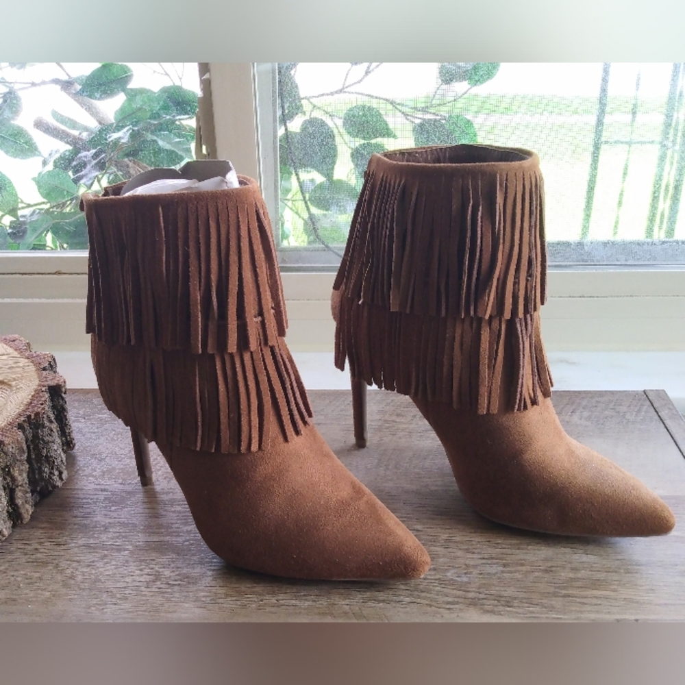 Just Fab Fringed Stiletto Boots